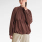 Kiana Drawstring Blouse - Brown