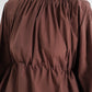Kiana Drawstring Blouse - Brown