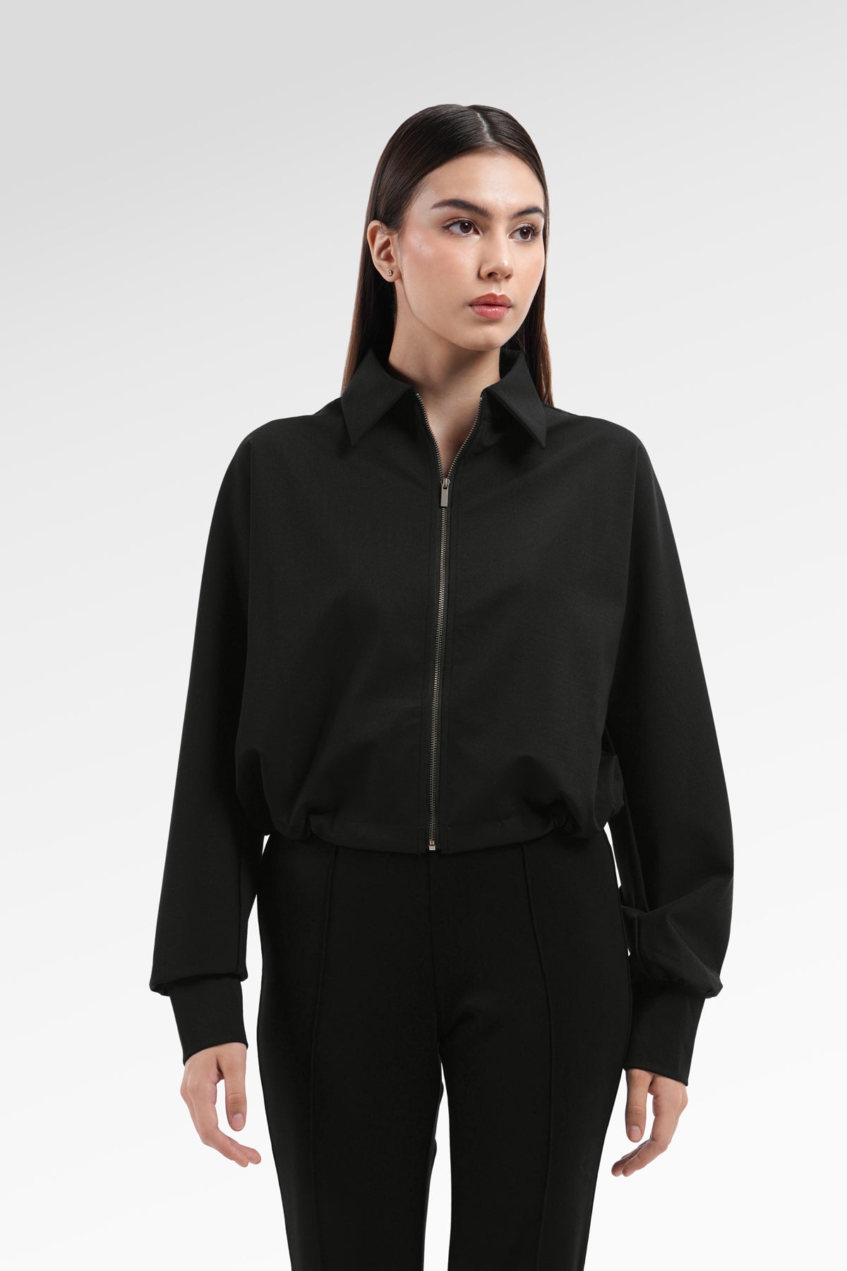Kiana Zip Up Jacket - Black