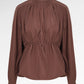 Kiana Drawstring Blouse - Brown