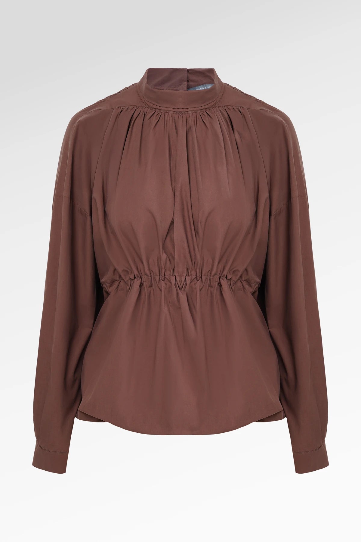 Kiana Drawstring Blouse - Brown