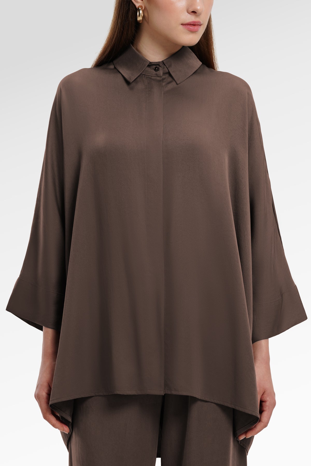 Kyla Oversize Shirt - Dark Taupe