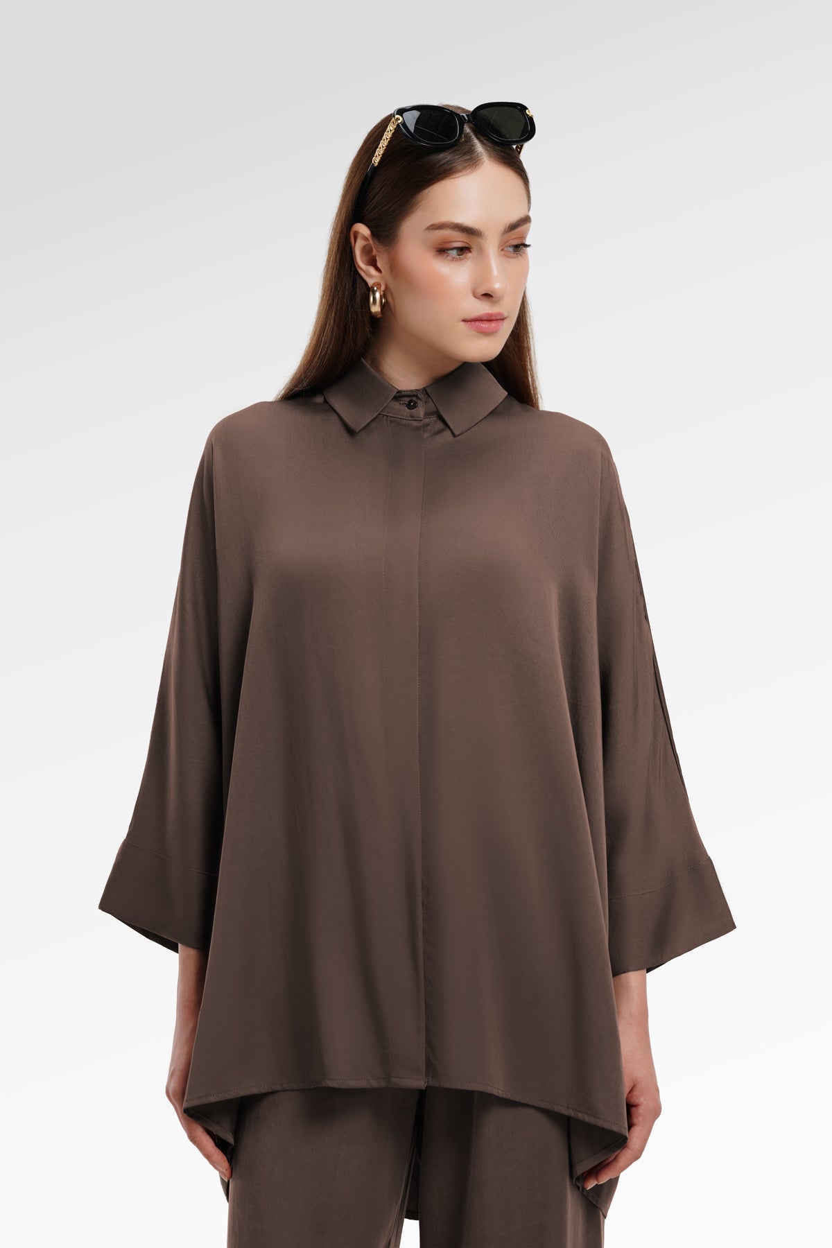 Kyla Oversize Shirt - Dark Taupe