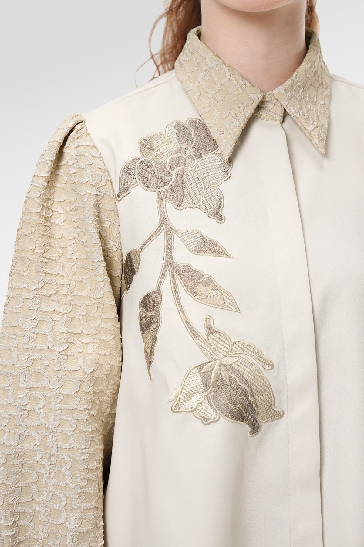 Lara Embroidery Shirt - Cream Puff