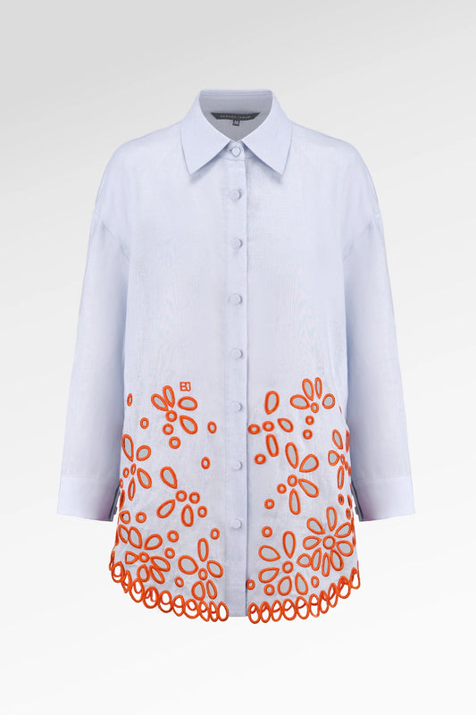 Lauren Embroidery Shirt - Blue