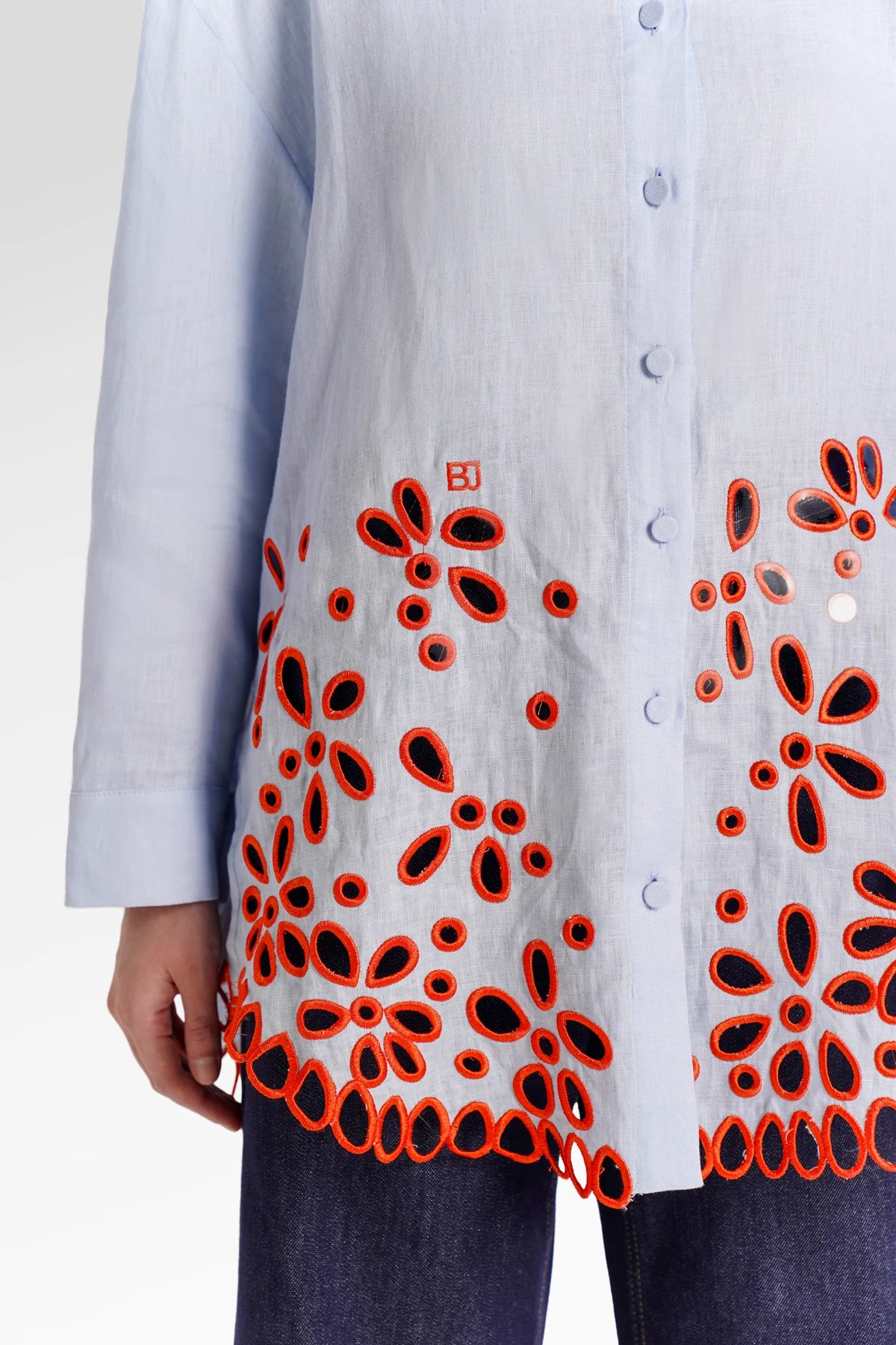 Lauren Embroidery Shirt - Blue