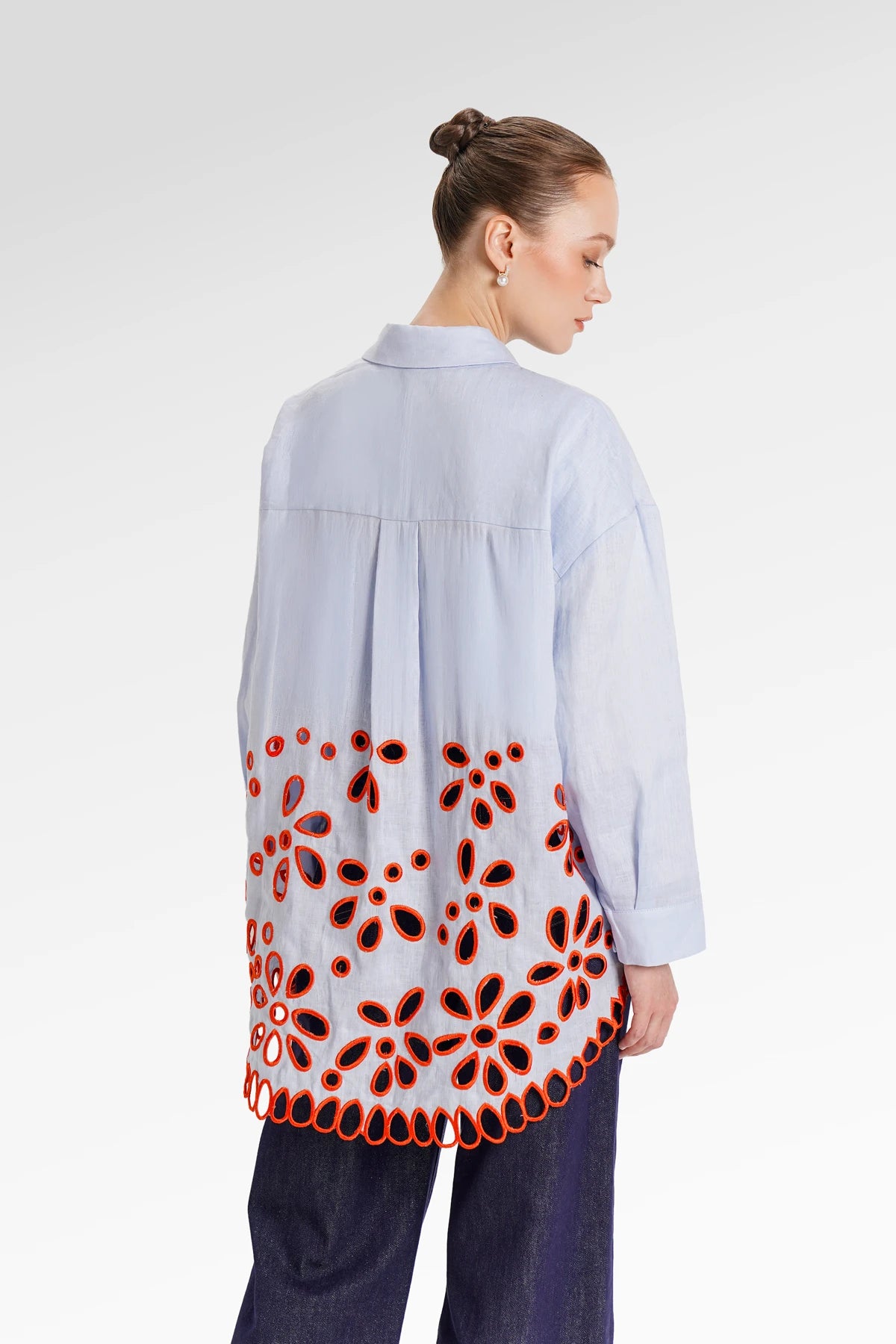 Lauren Embroidery Shirt - Blue