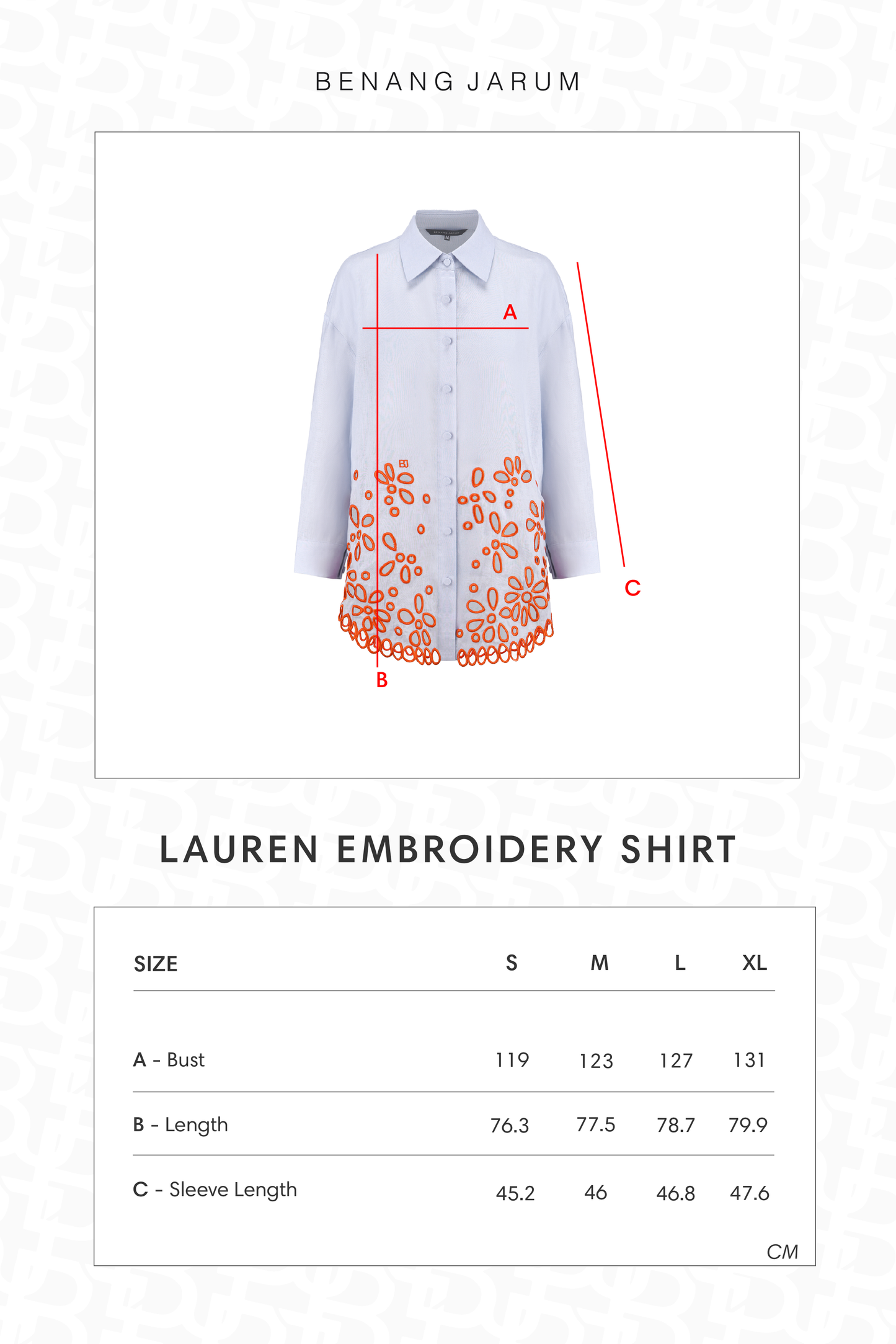 Lauren Embroidery Shirt - Blue