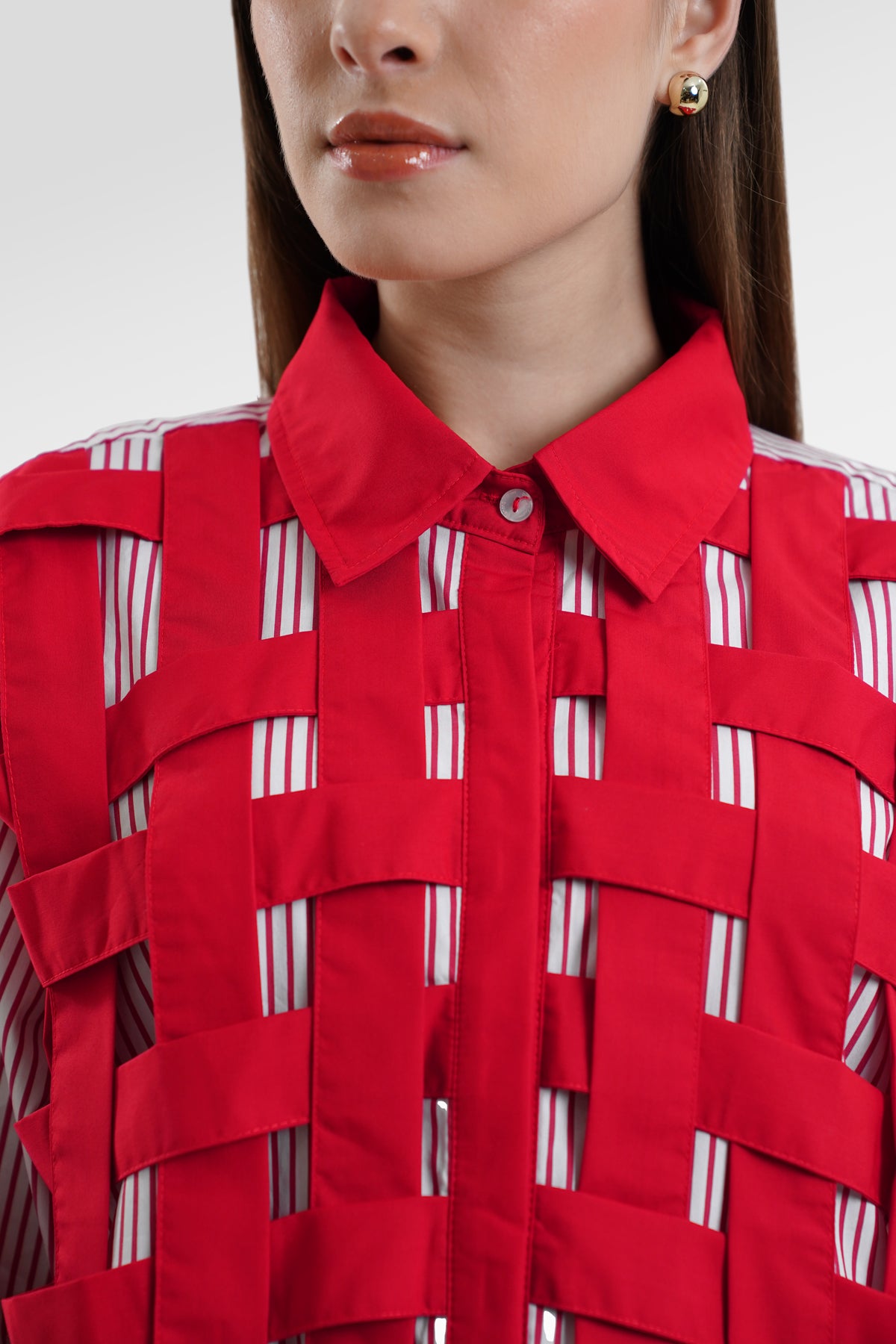 Lexie Stripe Shirt - Red