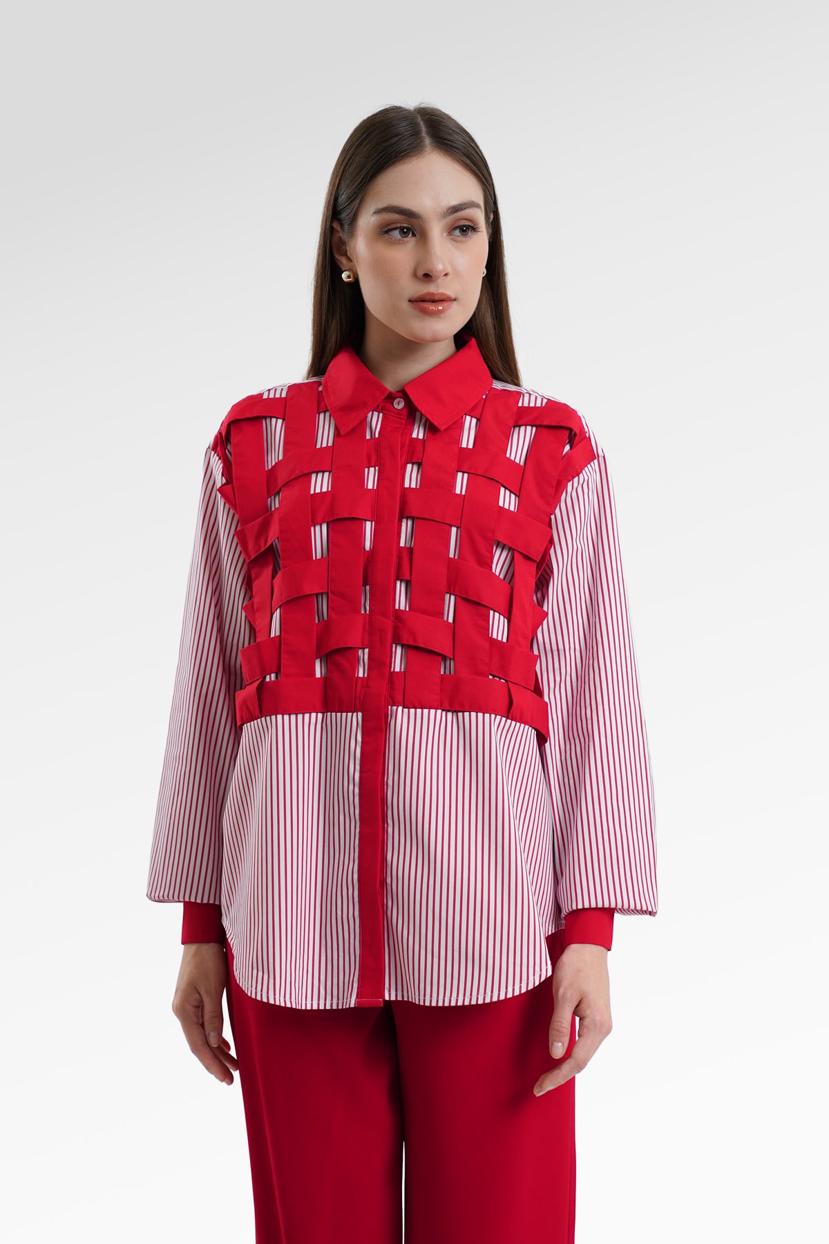 Lexie Stripe Shirt - Red
