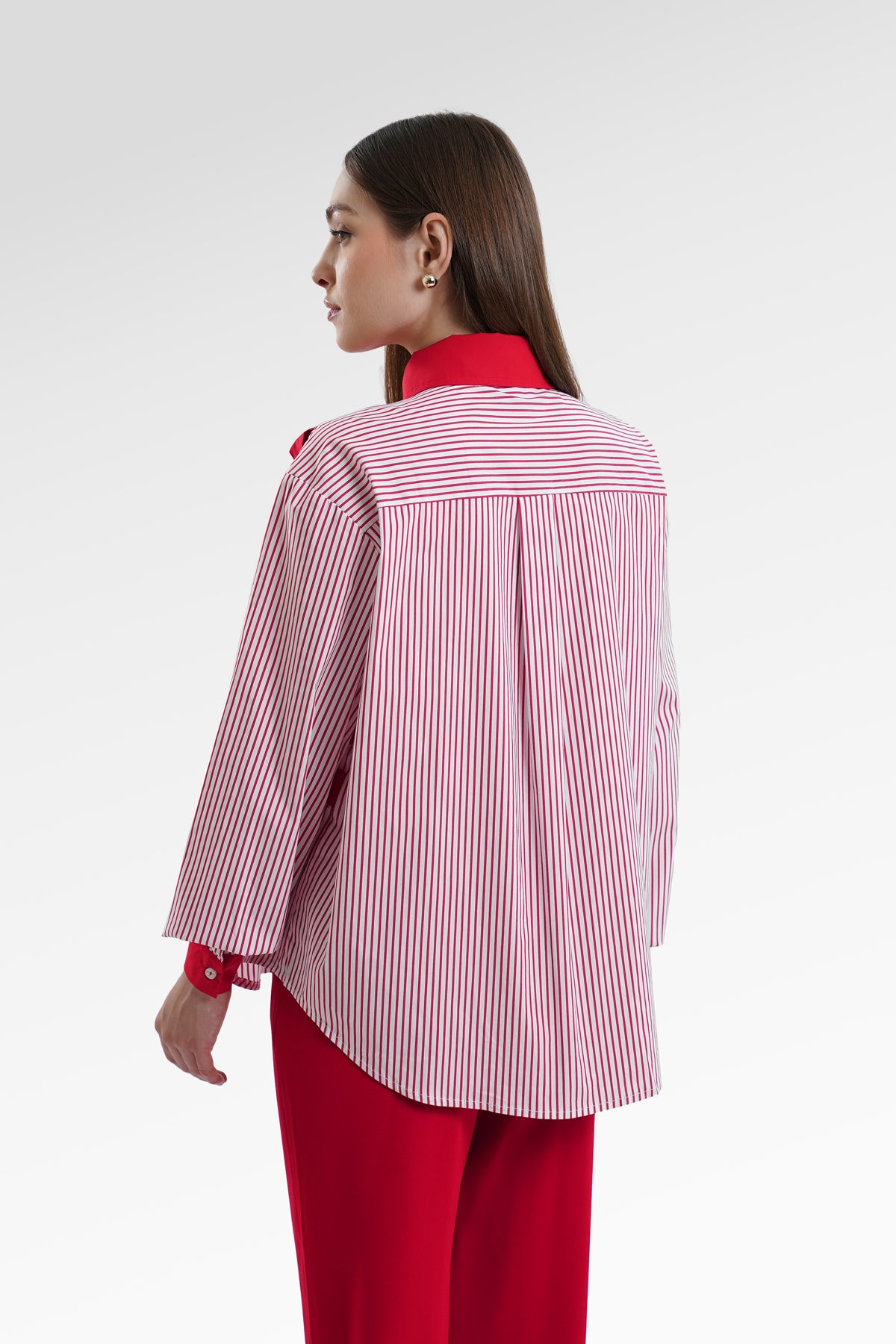 Lexie Stripe Shirt - Red