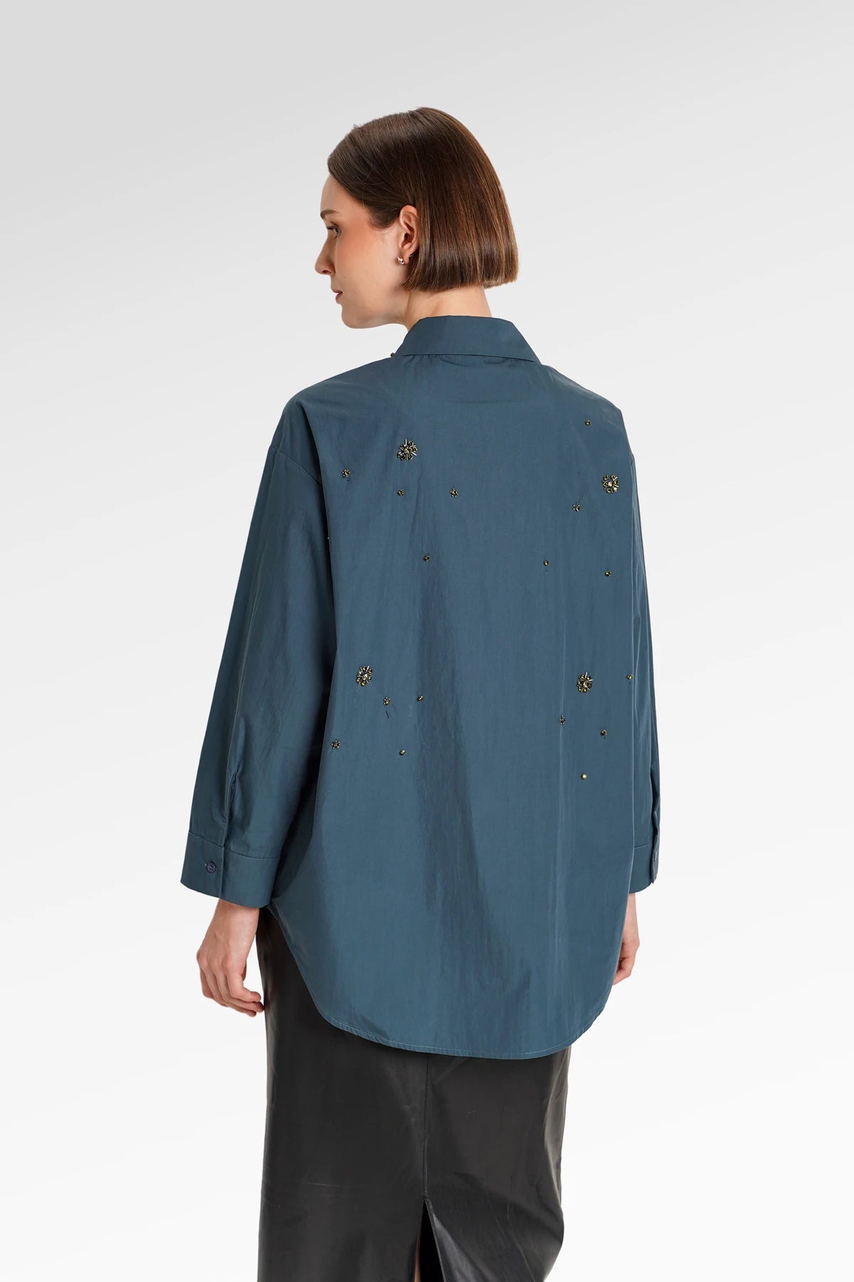 Lillian Embellishment Shirt - Deep Teal
