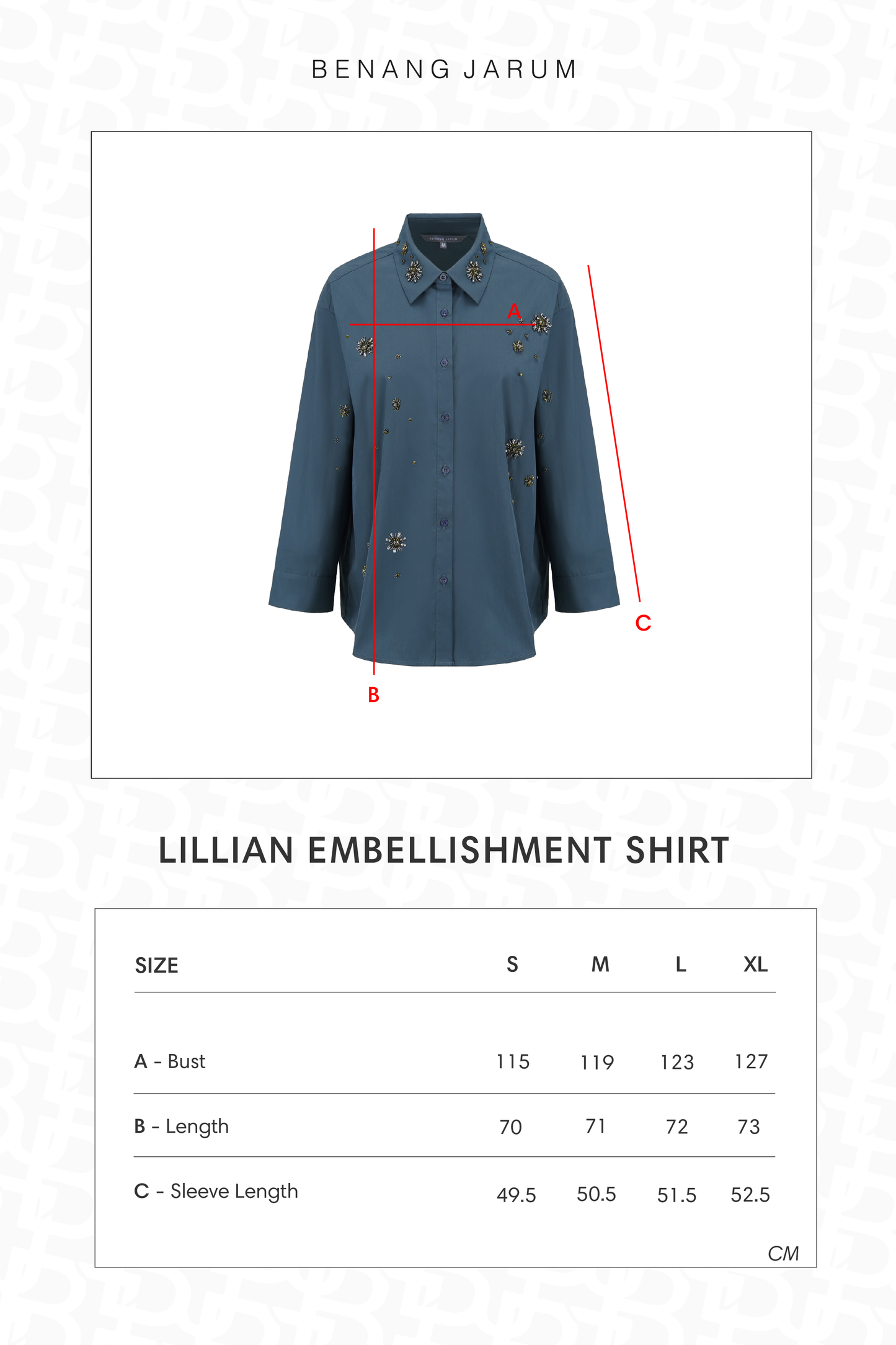 Lillian Embellishment Shirt - Deep Teal
