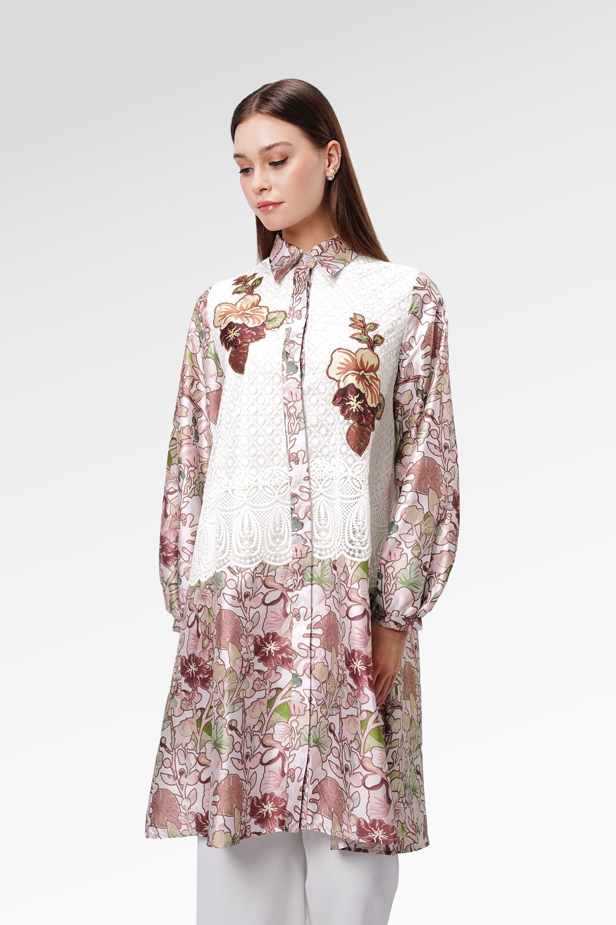 Liora Embroidery Tunic - White