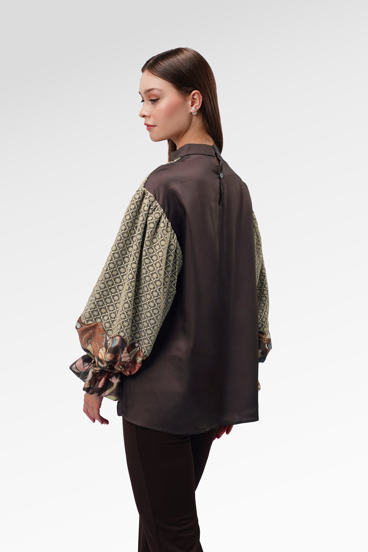 Liora Lace Blouse - Brown