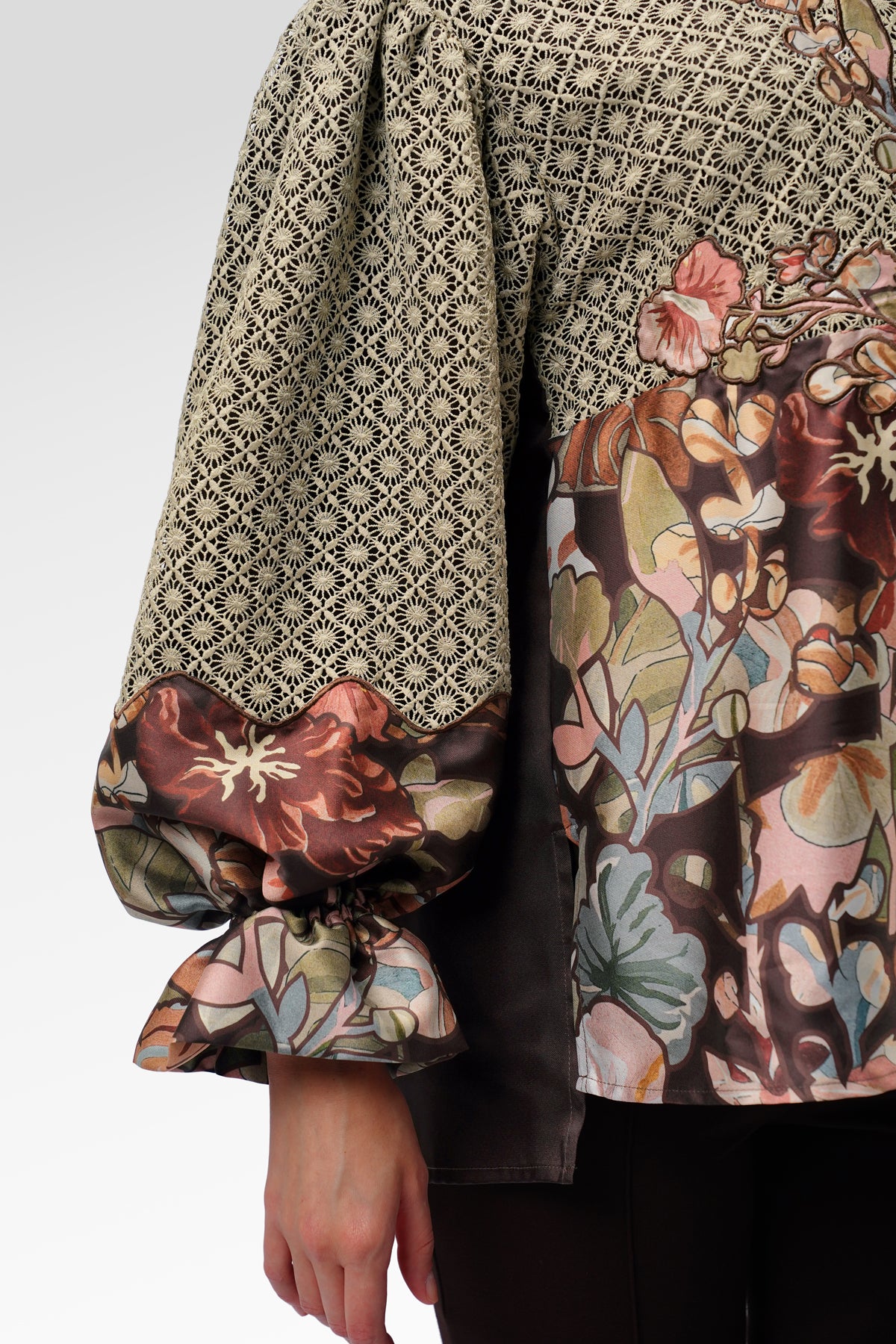 Liora Lace Blouse - Brown