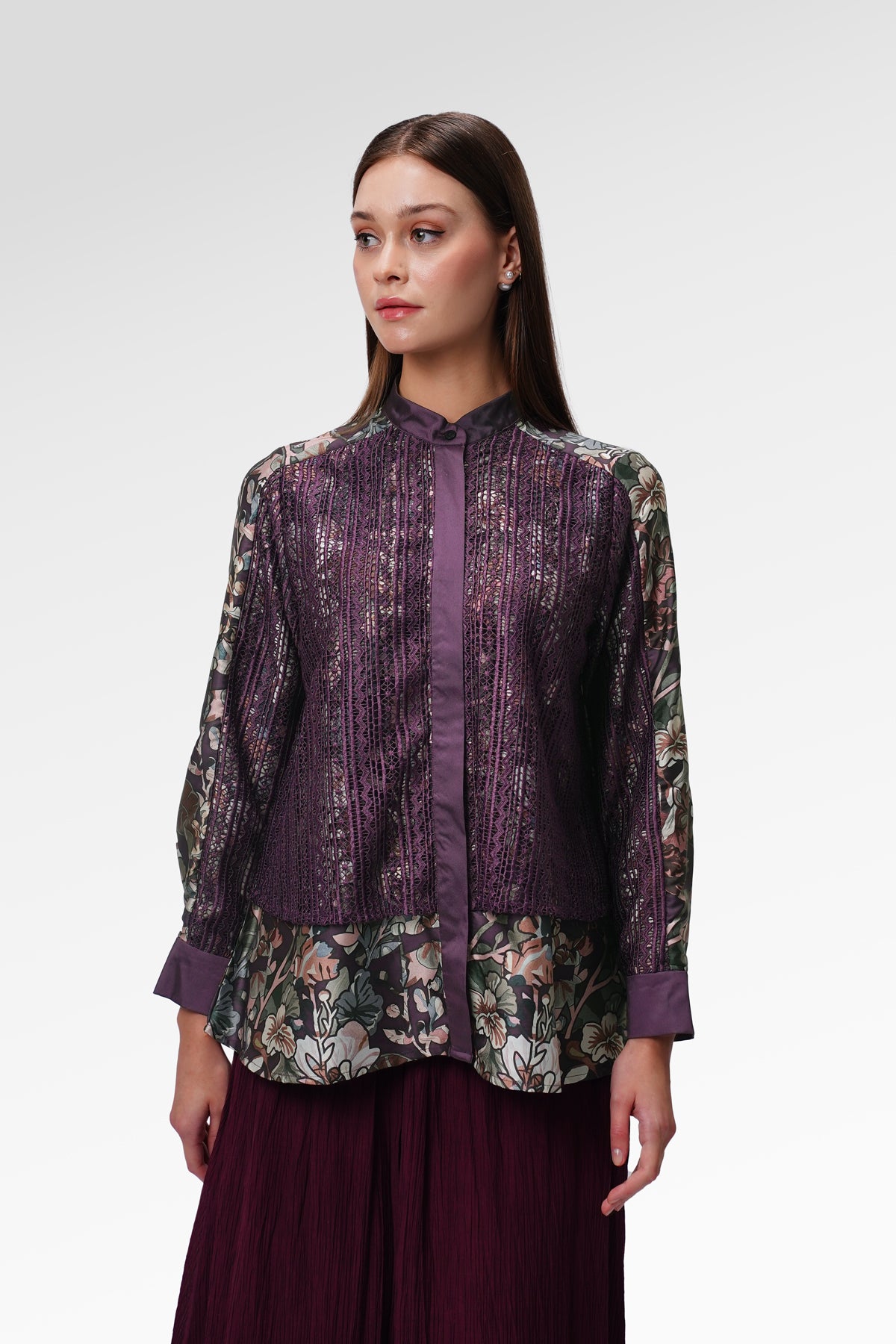 Liora Lace Shirt - Purple