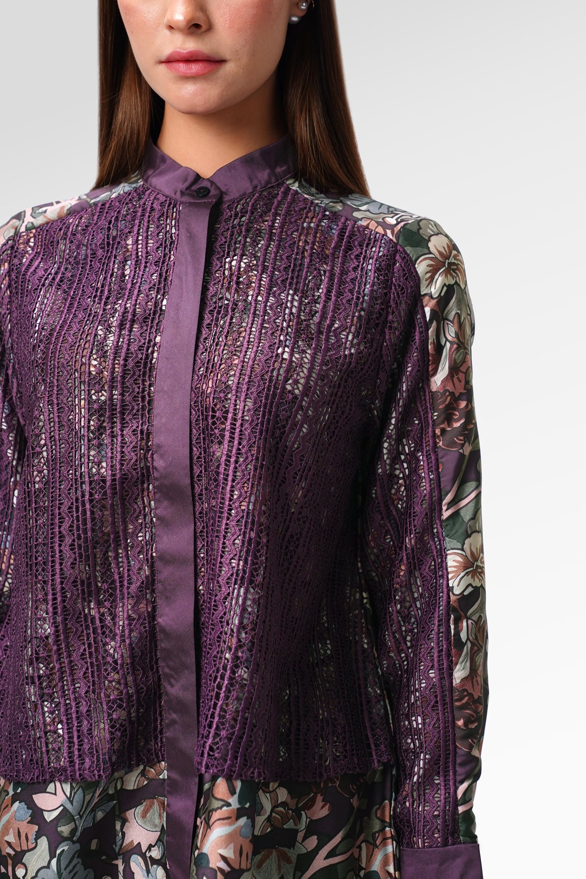 Liora Lace Shirt - Purple