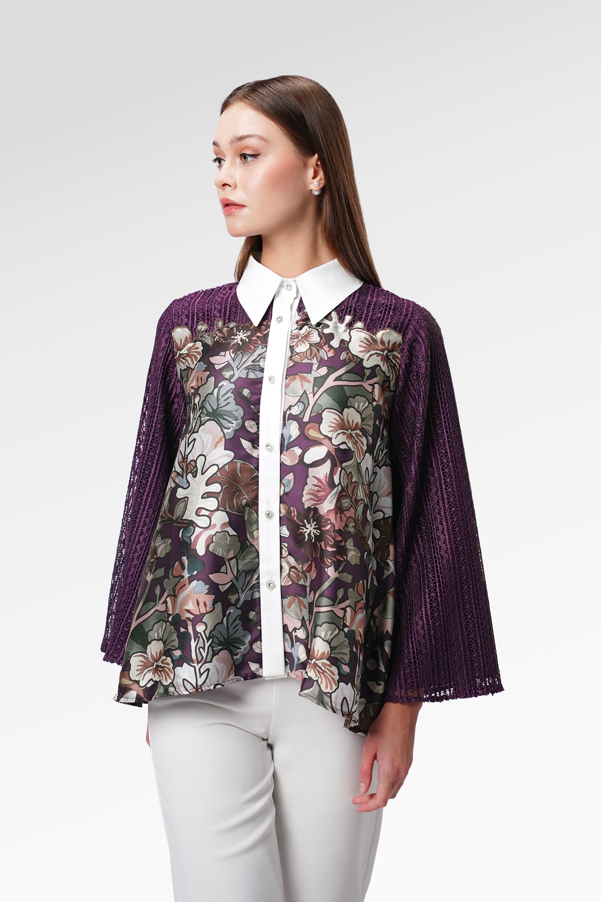 Liora Patterned Shirt - Purple