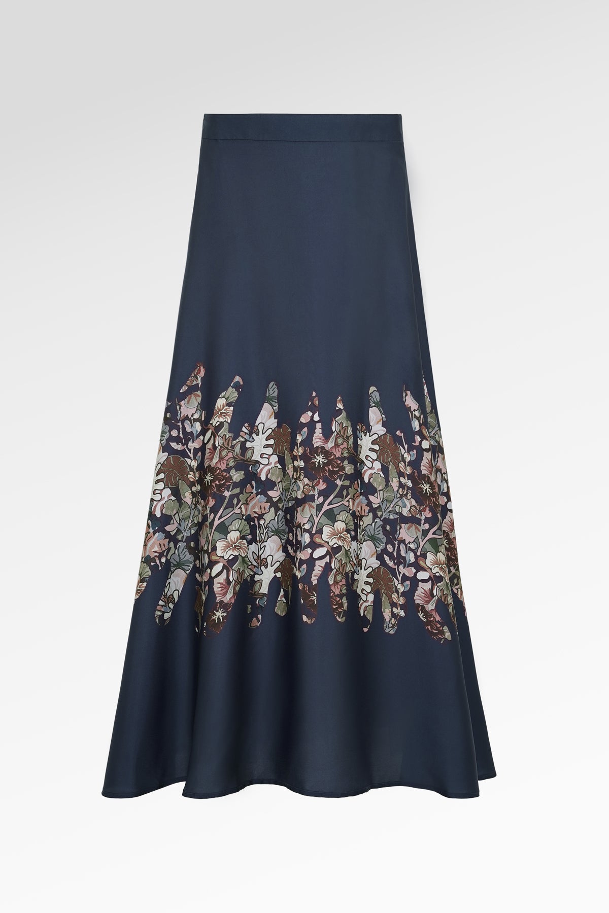 Liora Satin Skirt - Navy