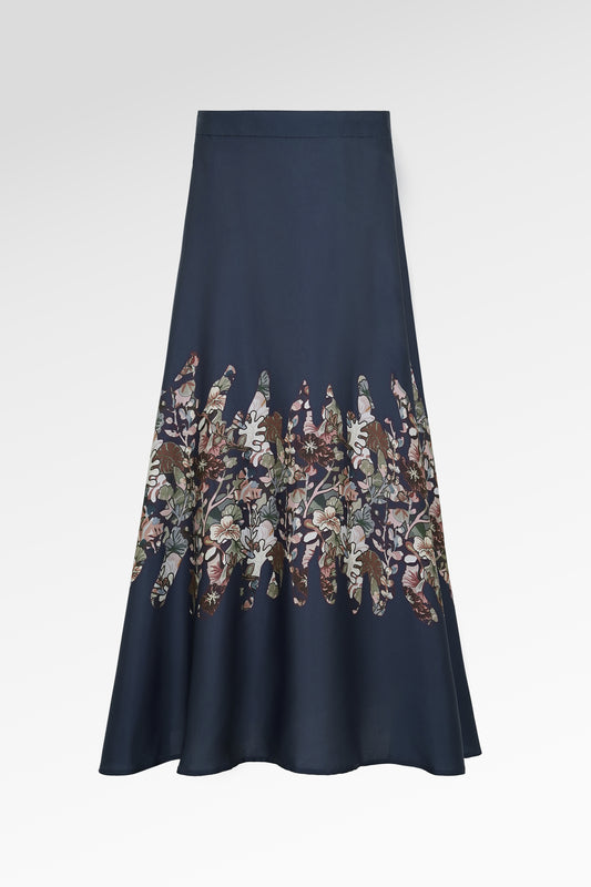 Liora Satin Skirt - Navy
