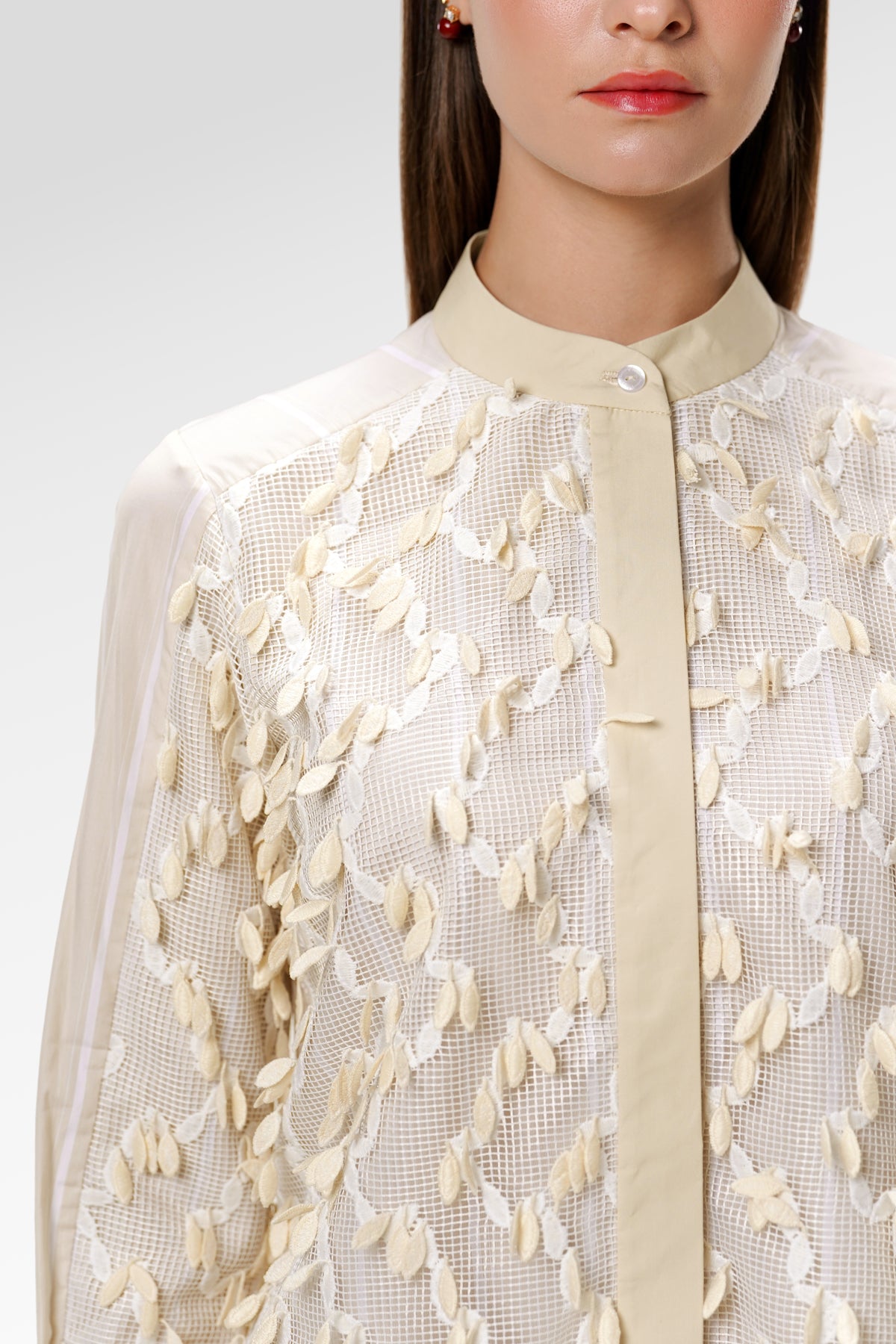 Lora Lace Shirt - Ivory Sand
