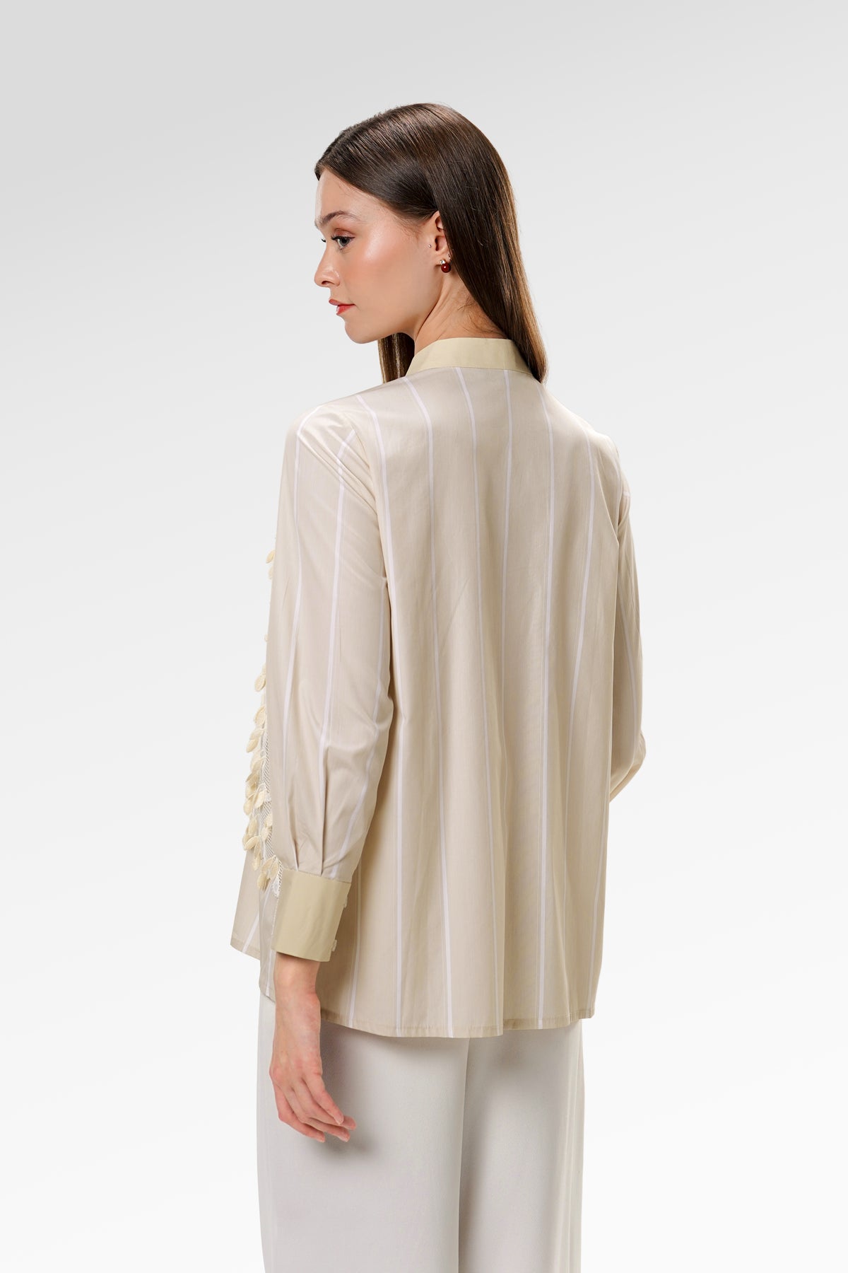 Lora Lace Shirt - Ivory Sand