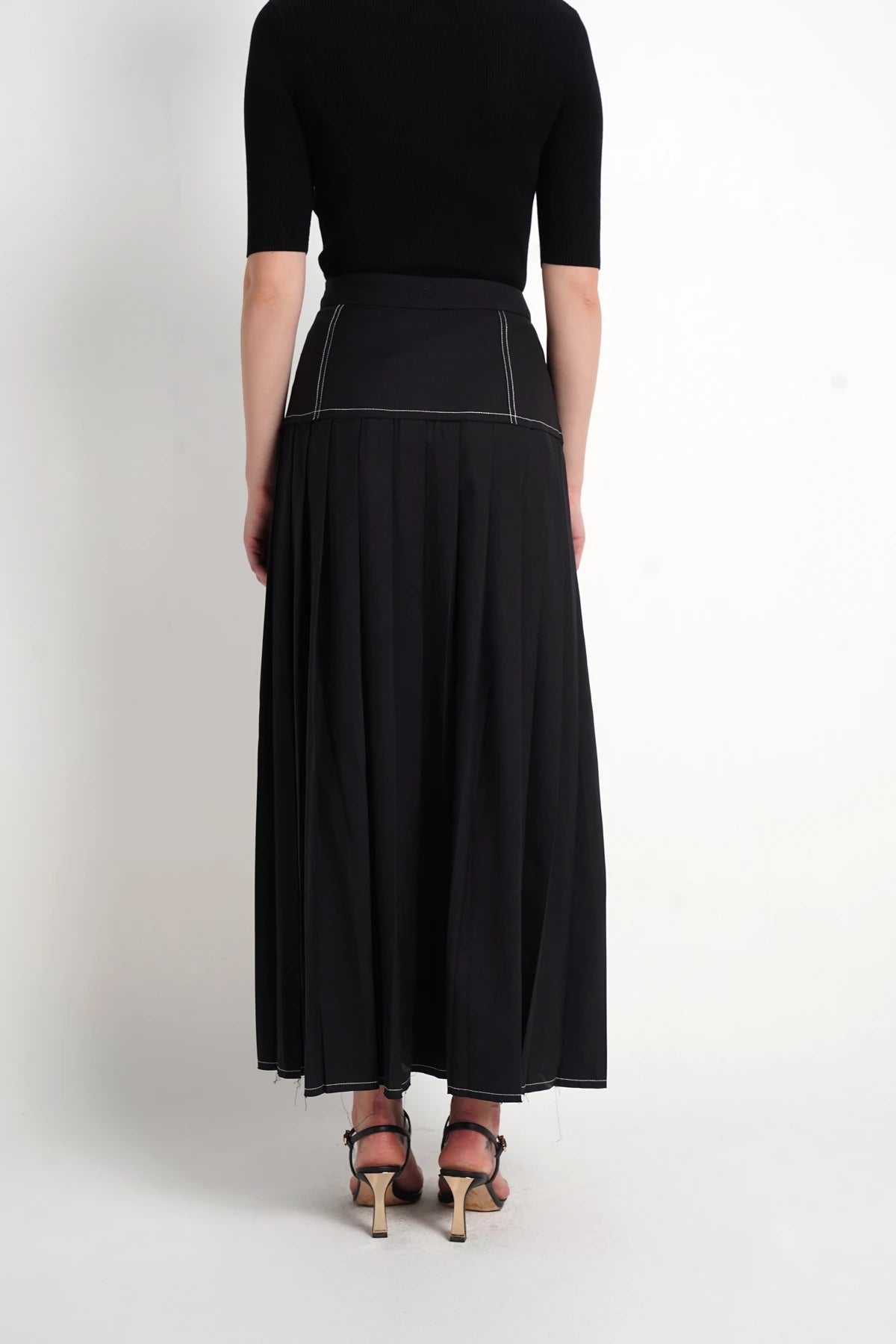 Louise Pleated Skirt - Black