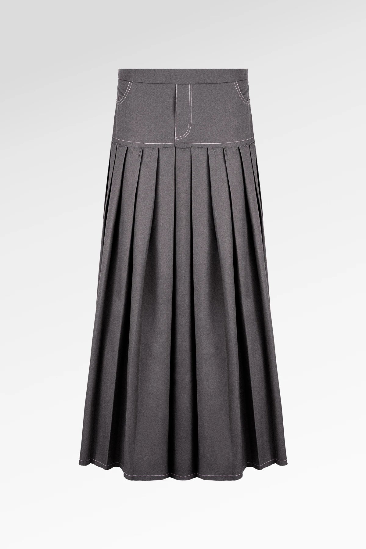 Louise Pleated Skirt - Gray