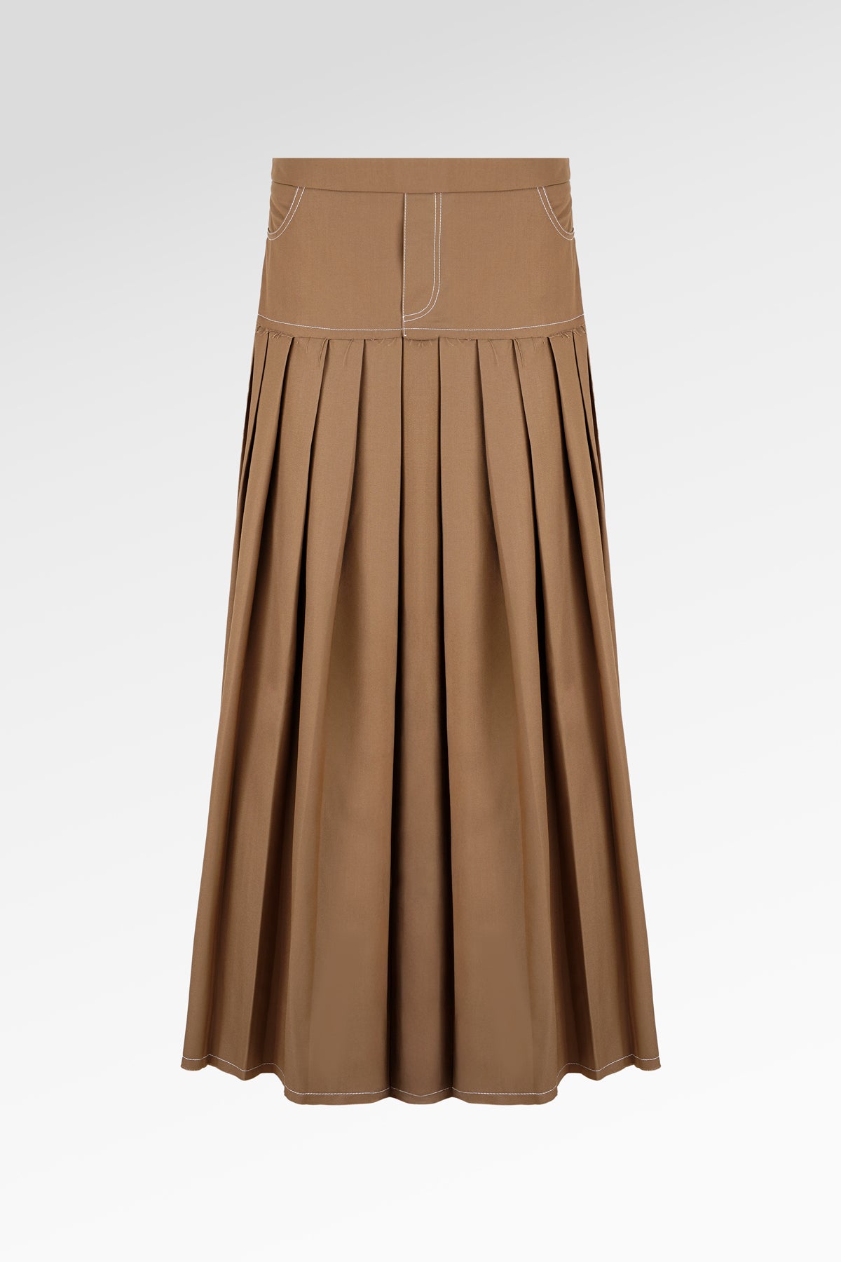 Louise Pleated Skirt - Khaki