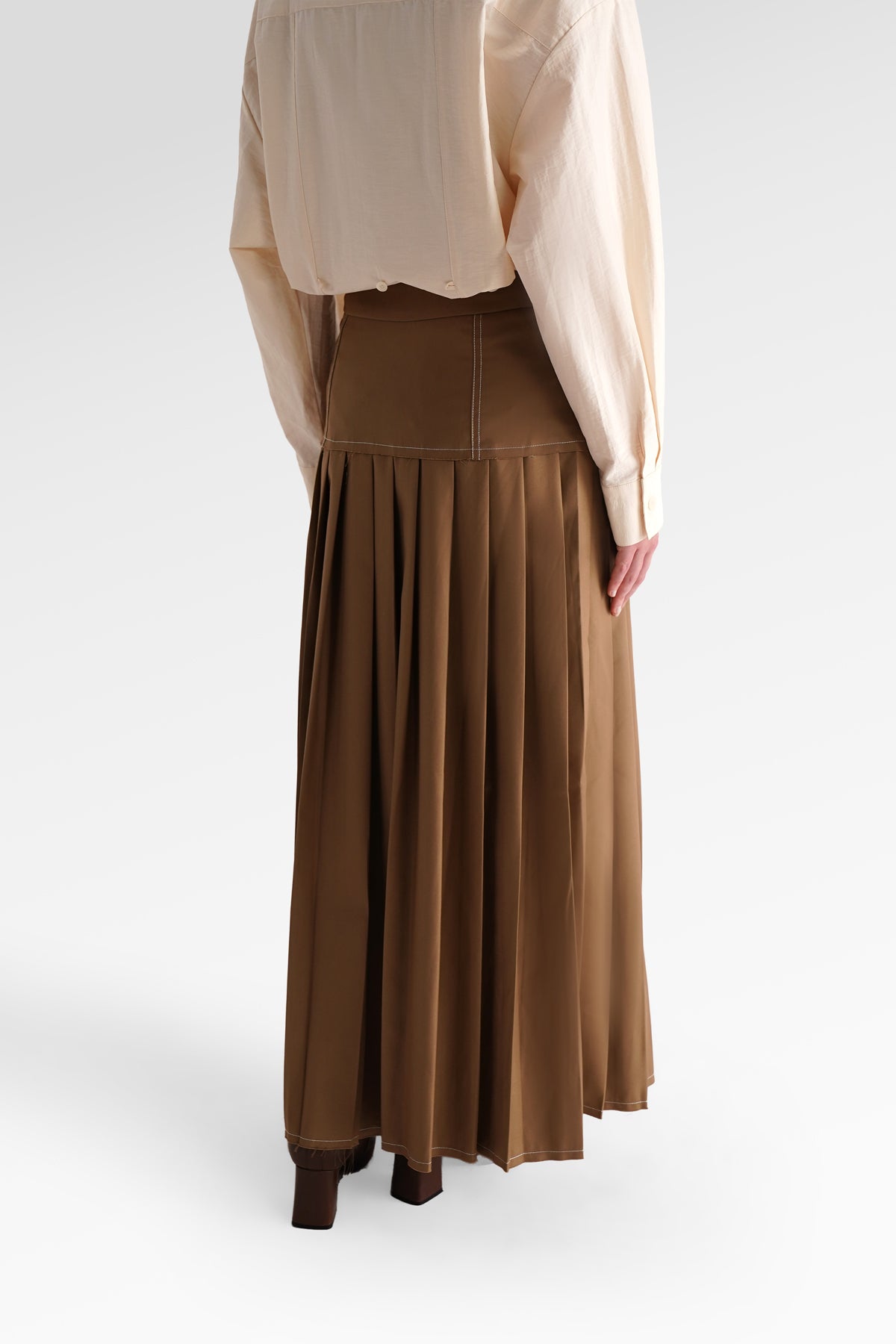 Louise Pleated Skirt - Khaki