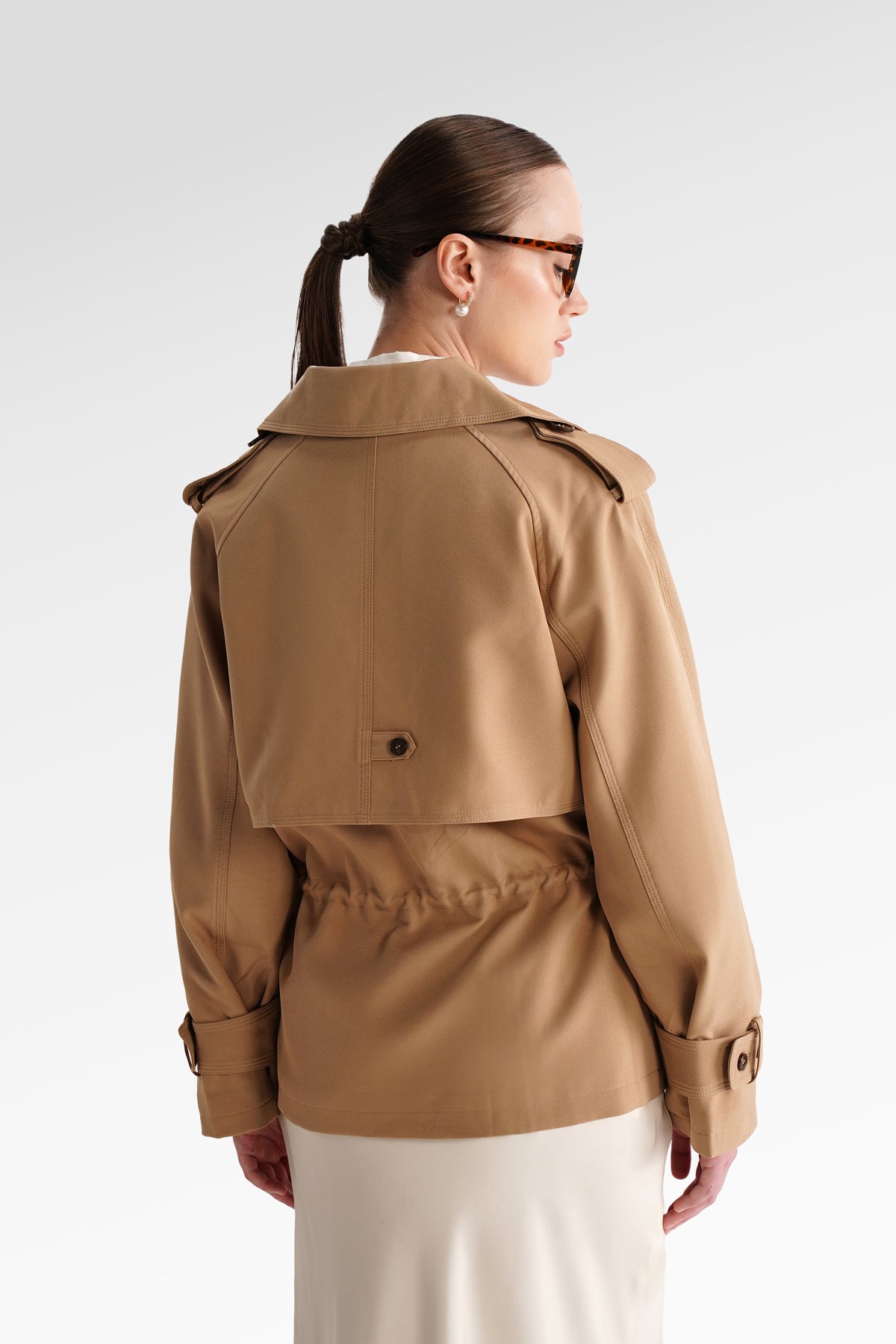 Lucy Cropped Trench - Khaki