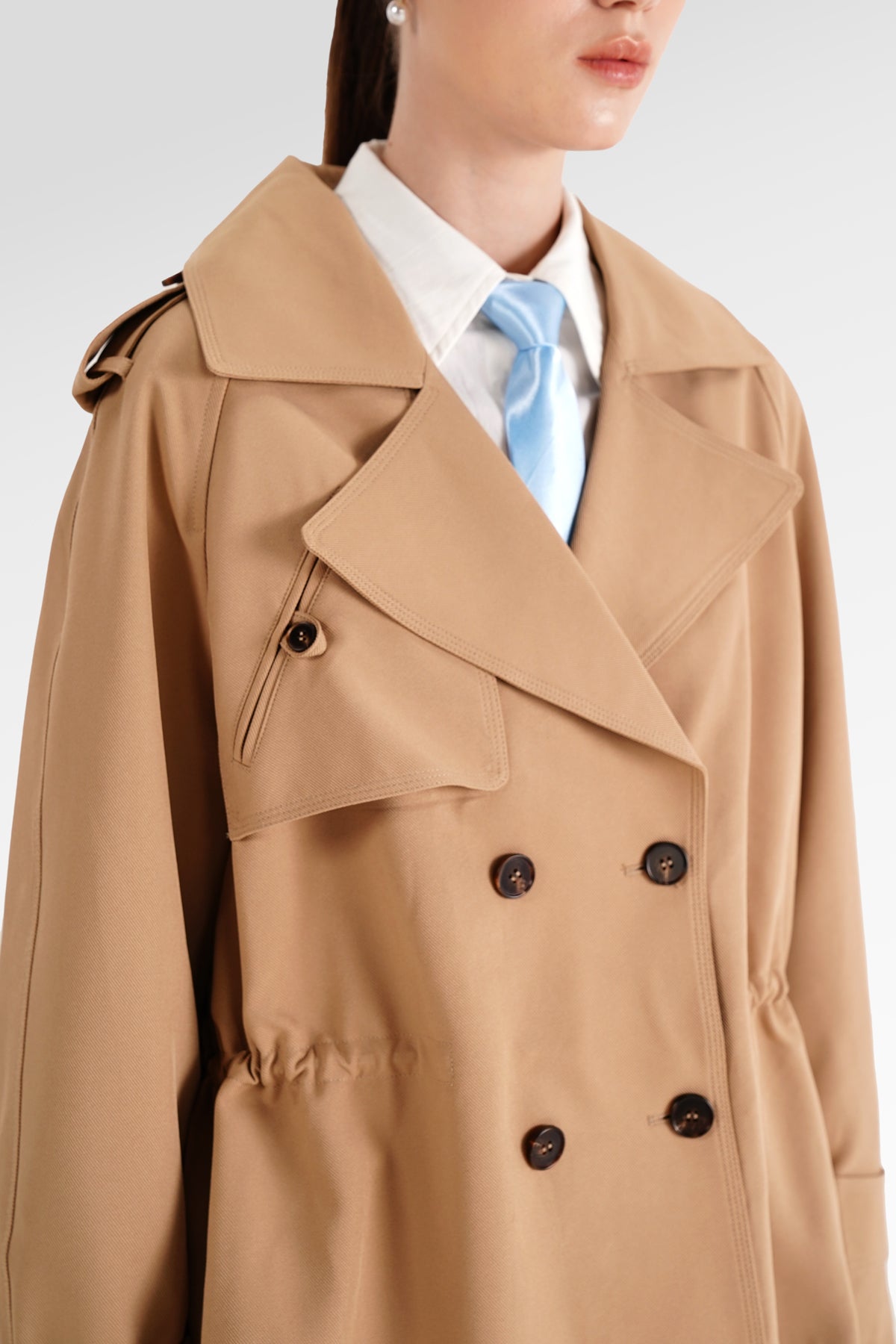 Lucy Cropped Trench - Khaki