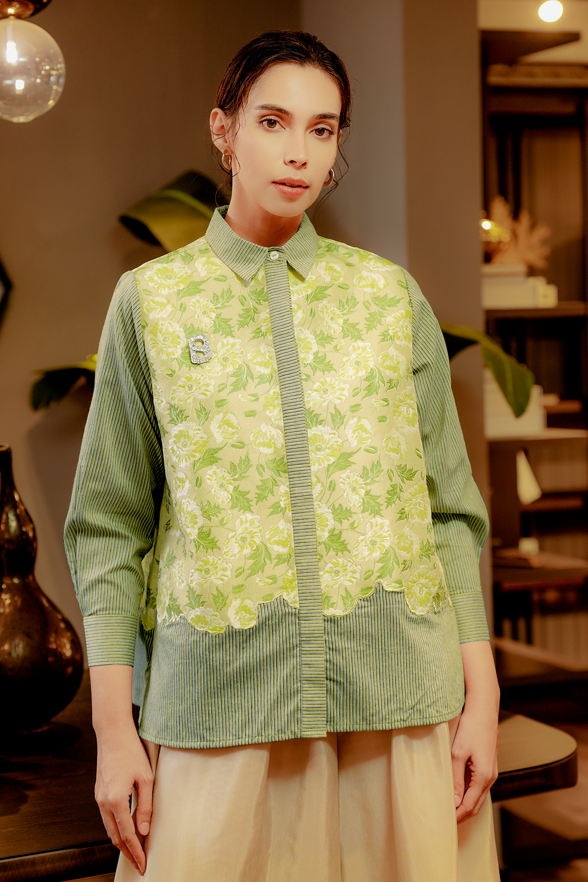 Luisha Jacquard Shirt - Yellow