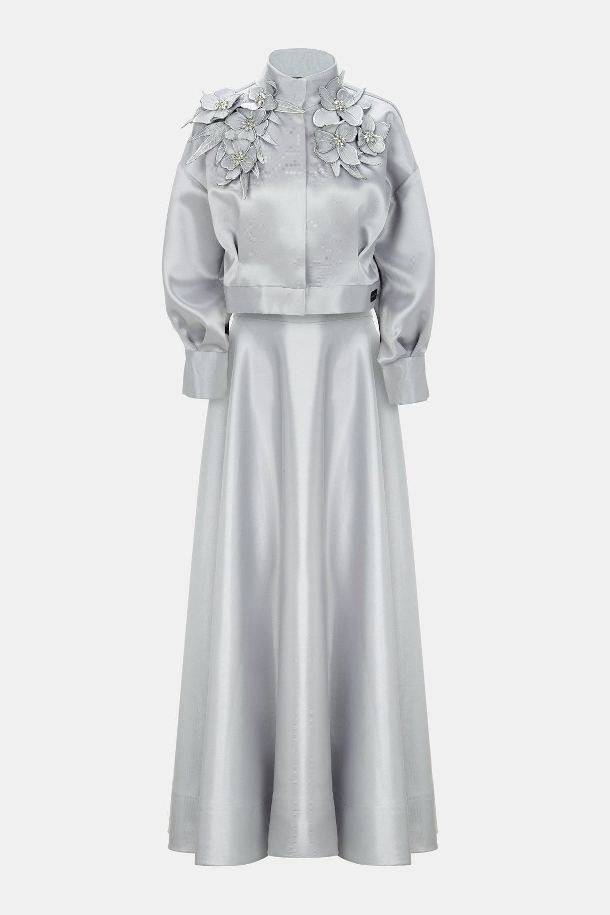 Lyserra Set Crop Shirt - Silver