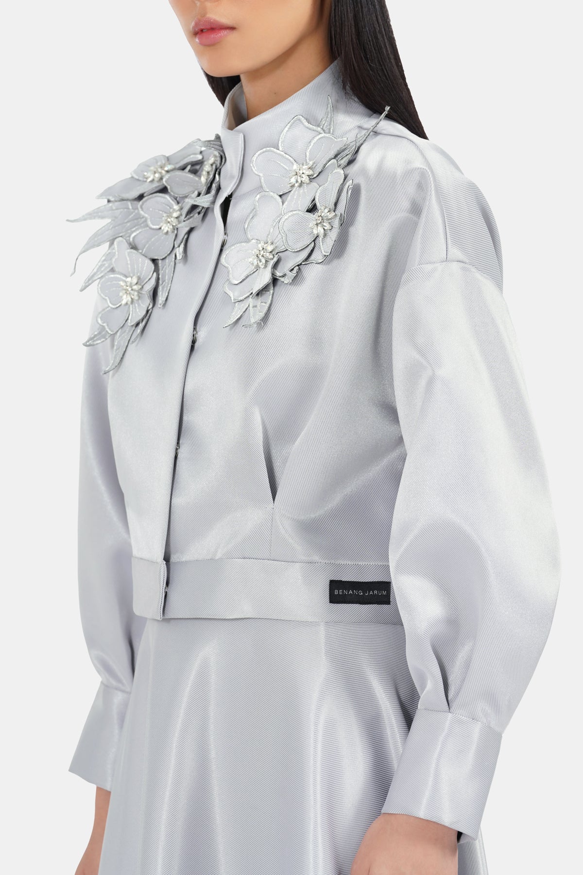 Lyserra Set Crop Shirt - Silver