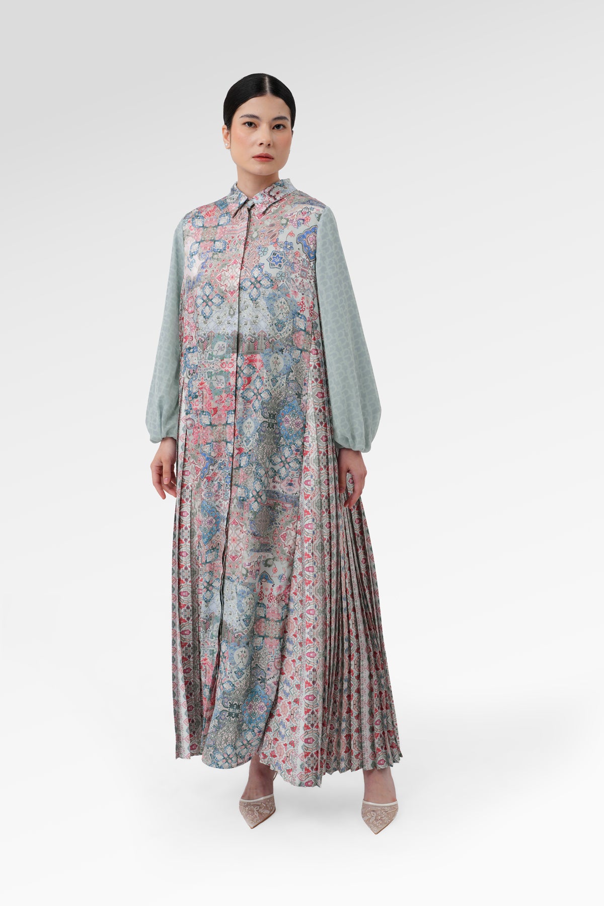 Marchesa Pleated Dress - Zellige
