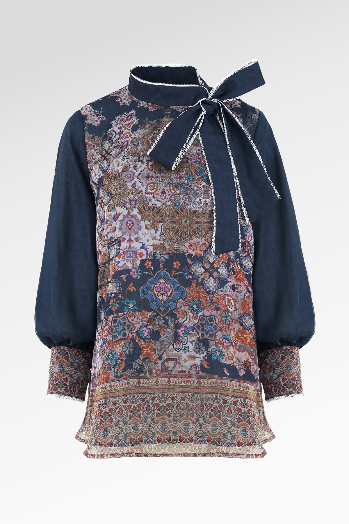 Marchesa Tie Bow Blouse - Majorelle