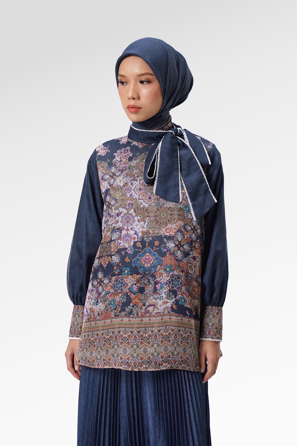 Marchesa Tie Bow Blouse - Majorelle