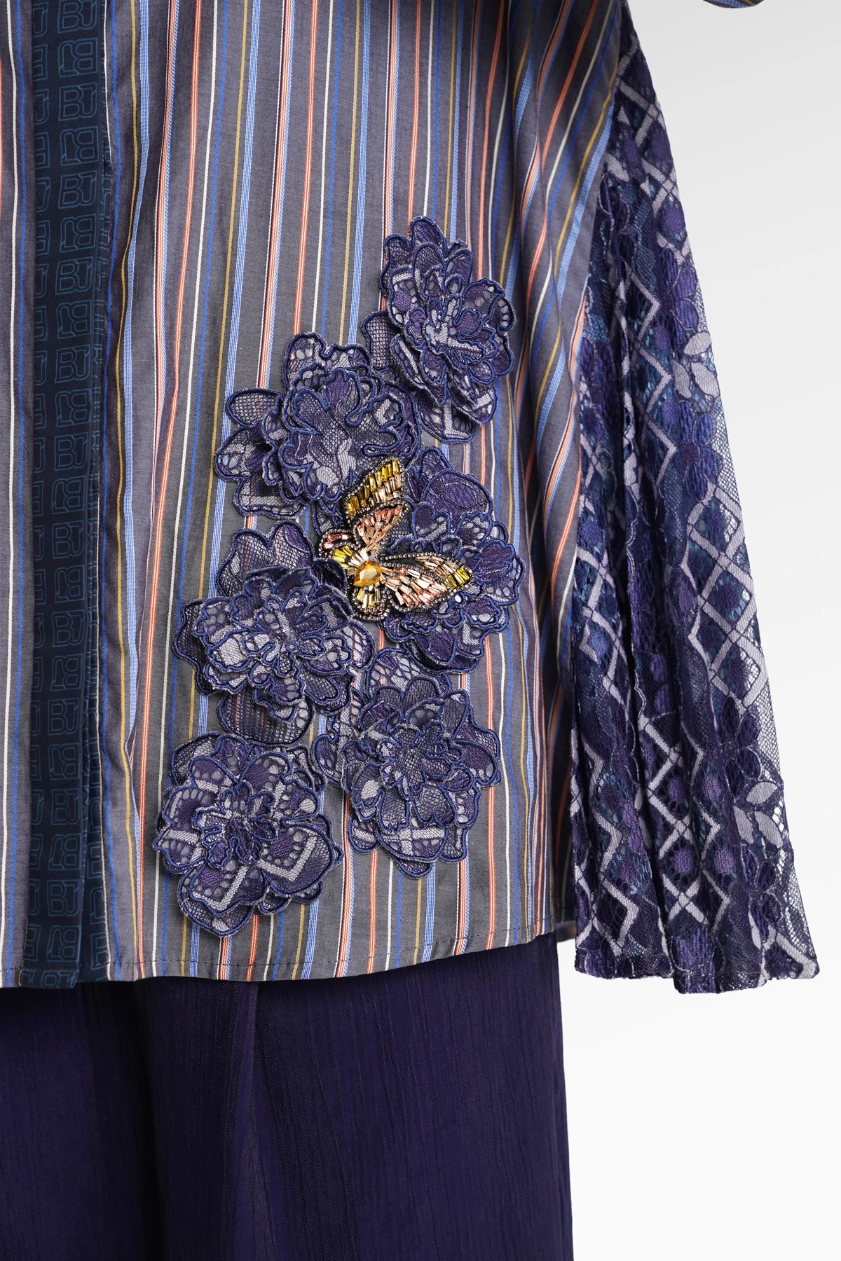 Metanoia Pleated Godet Shirt - Blue Morpho