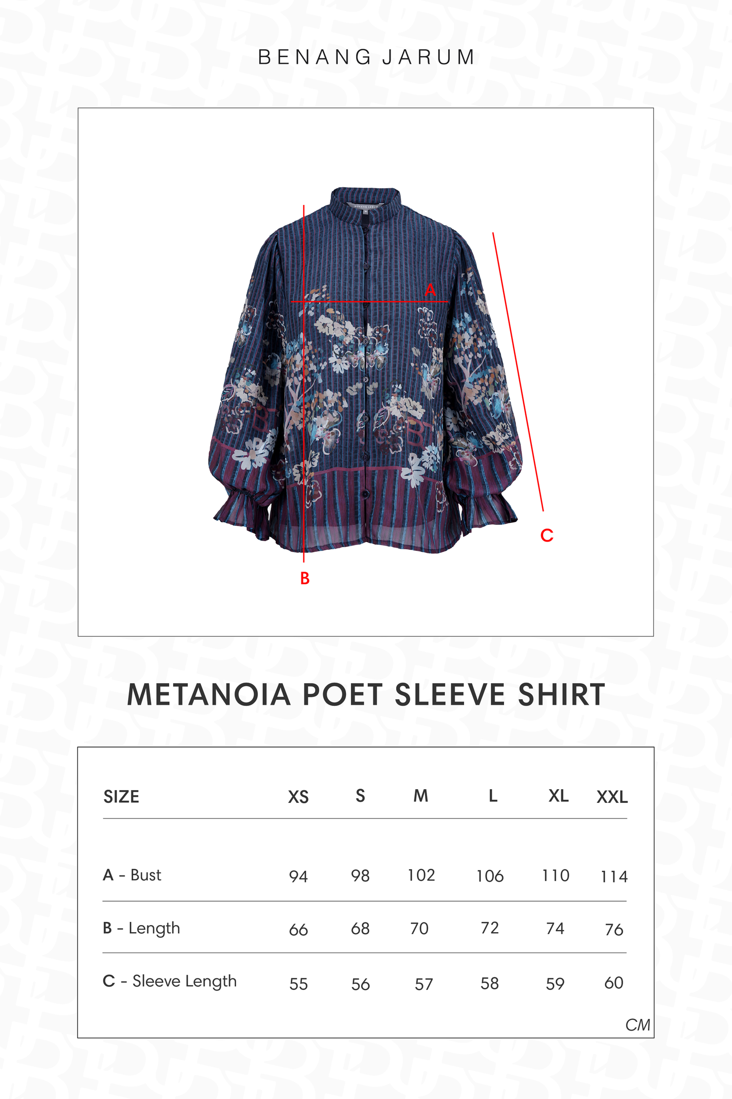 Metanoia Poet Sleeve Shirt - Blue Morpho