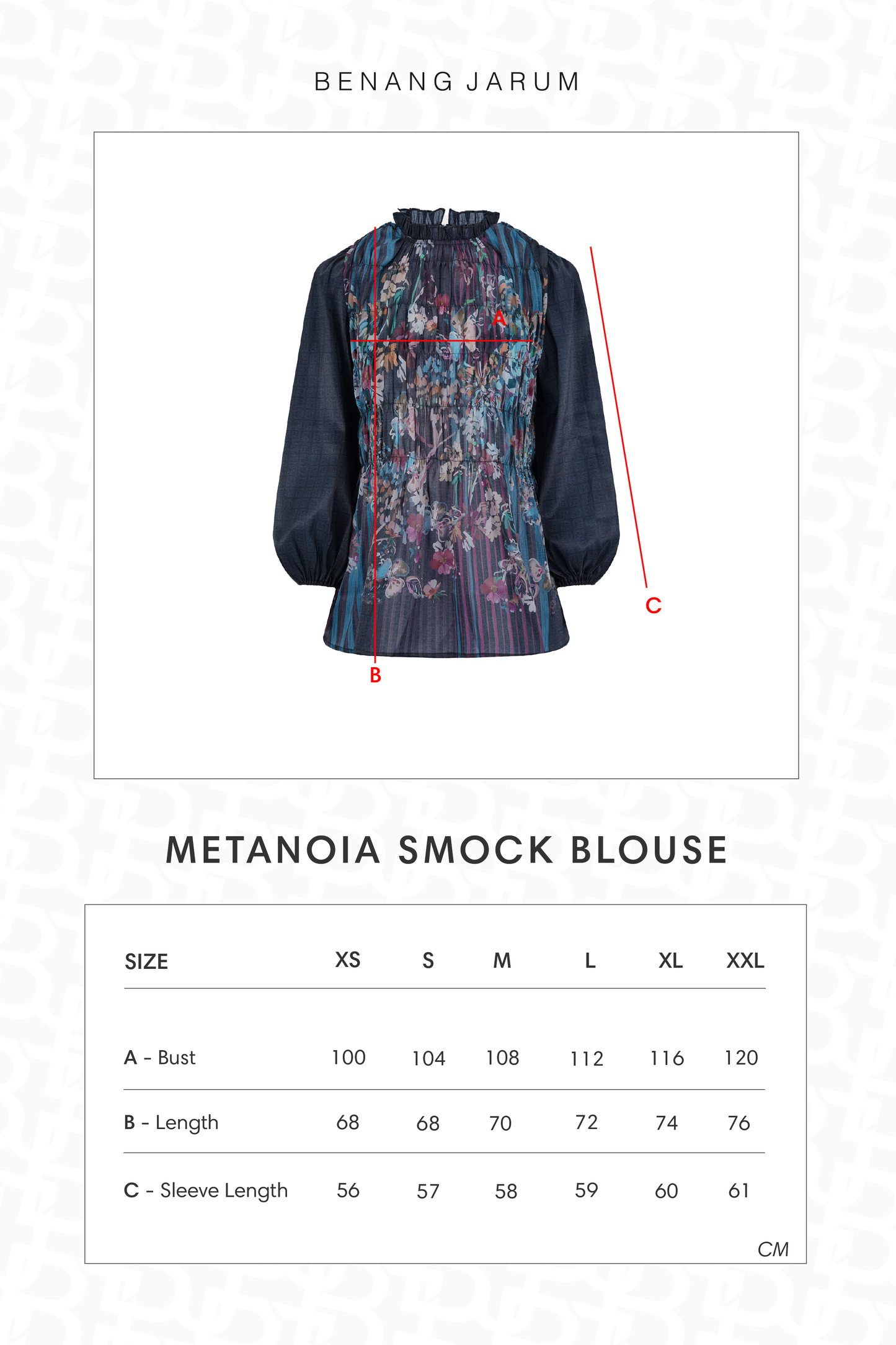 Metanoia Smock Blouse - Blue Morpho