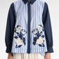 Metanoia Stripe Embroidery Shirt - Blue
