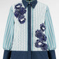 Metanoia Embroidery Lace Shirt - Blue Morpho