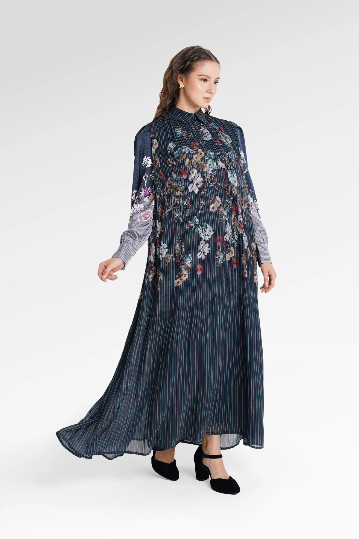 Metanoia Pleated Dress - Blue Morpho