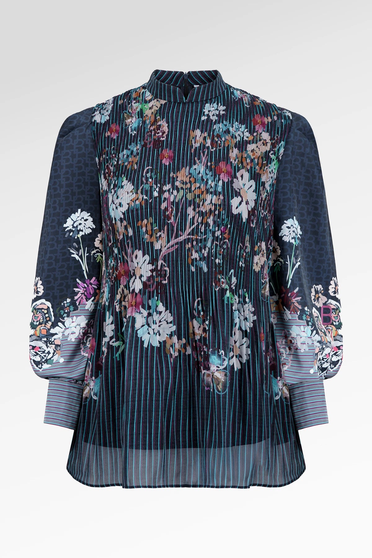 Metanoia Pleats Blouse - Blue Morpho