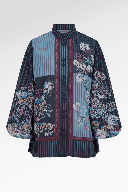 Metanoia Puff Sleeve Shirt - Blue Morpho