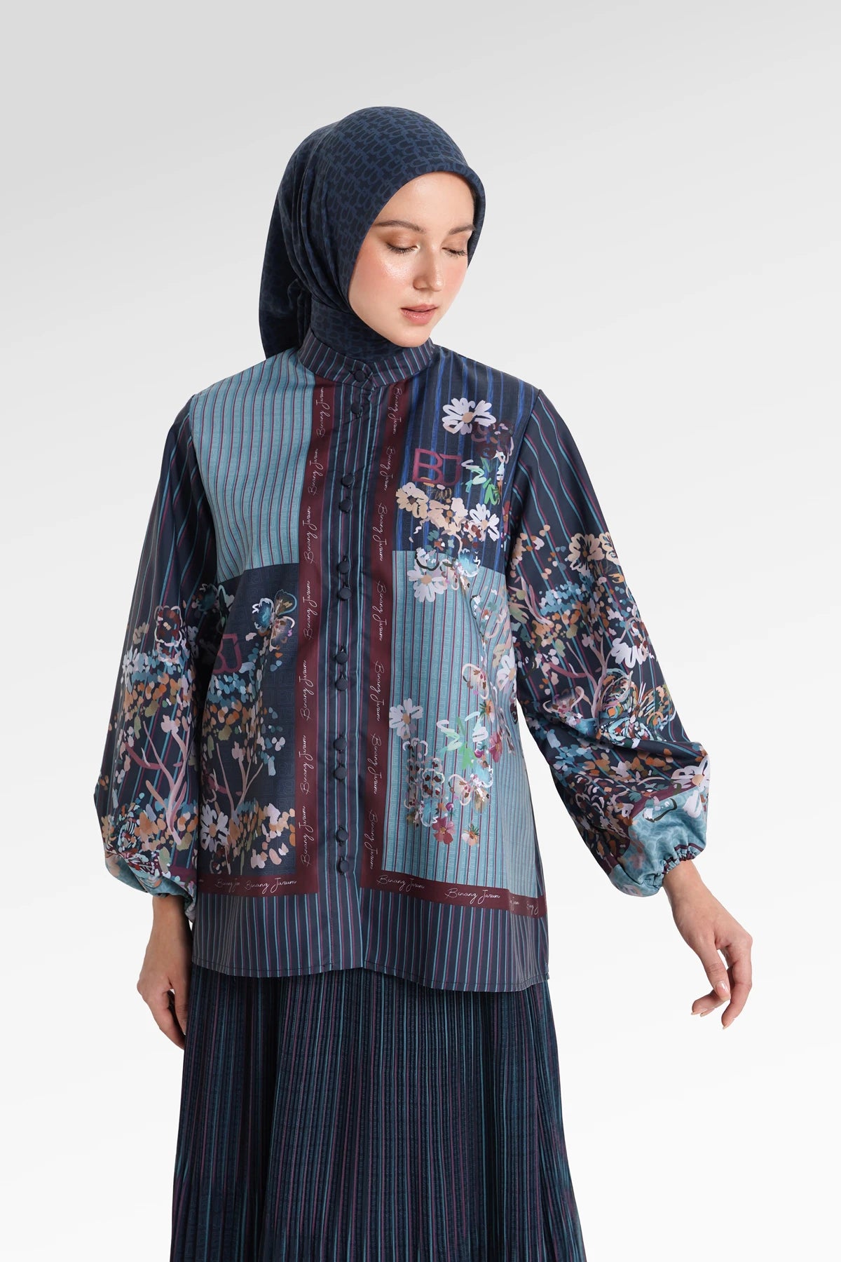 Metanoia Puff Sleeve Shirt - Blue Morpho