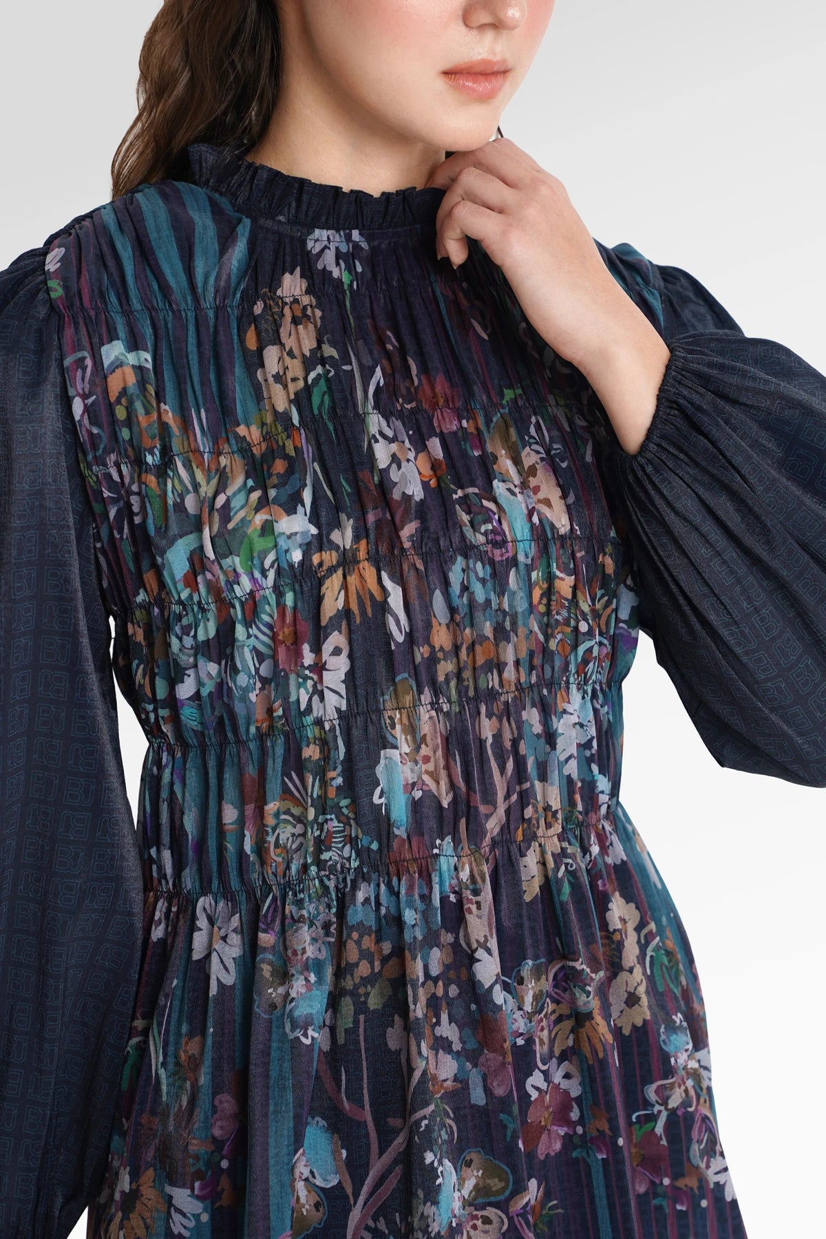 Metanoia Smock Blouse - Blue Morpho