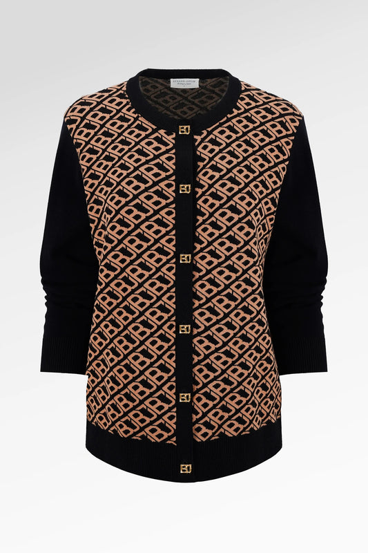 Mono Diagonal Cardigan - Black Choco